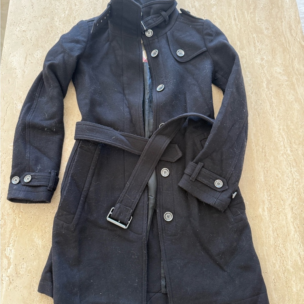 Burberry classic wool Black Trench Coat with Iconic Check Lining